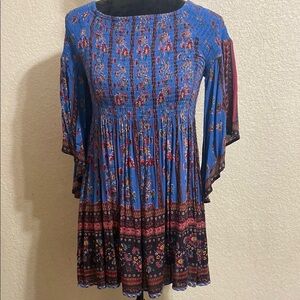 Bohemian Blue Floral Dress